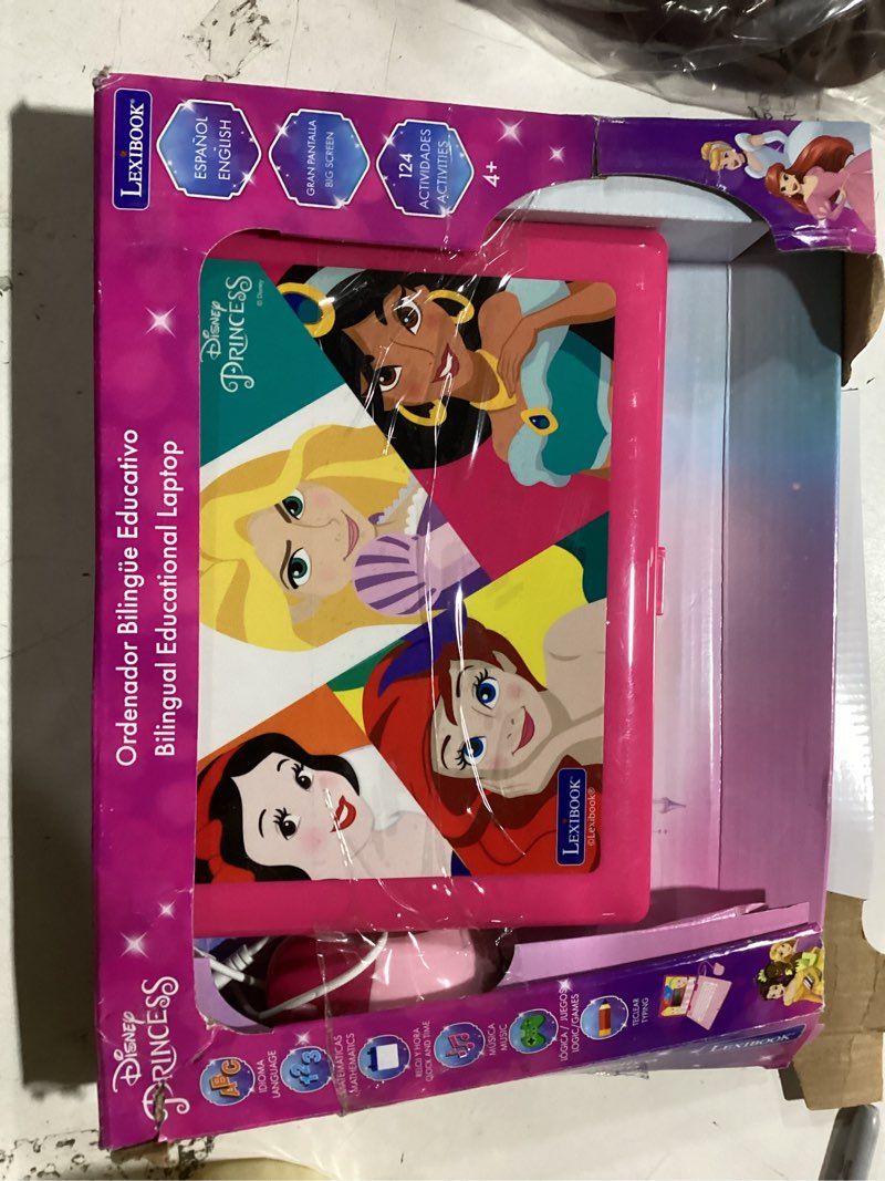 Condition photo showing As Is for lexibook disney princess - educational and bilingual laptop spanish/english - girls toy with 124 activities to learn, play games and music - pink jc598dpi2