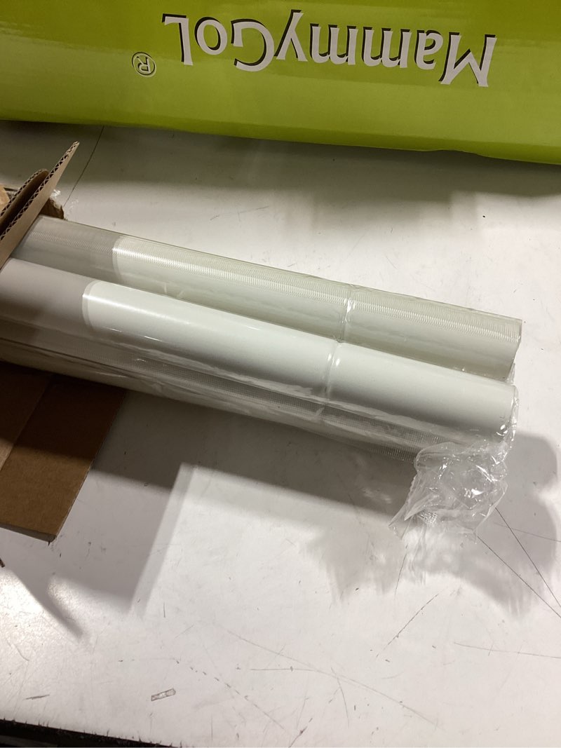 Condition photo showing Good Condition for kamanina white curtain rods for windows 48 to 84 inch, 1 inch adjustable decorative curtain rod 32 to 86 inch (2.6-7.1ft), single drapery rod with twisted cage ends ivory white 48-84"