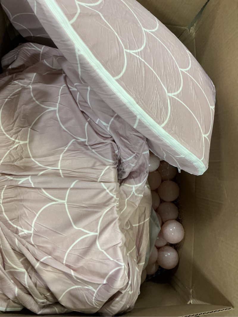 Condition photo showing As Is for Foam Ball Pit 35.4"x 11.8" for Toddlers and Kids,Round Ball Pool Indoor Outdoor Baby Playpen,Ideal Gift for Infants,Balls not Included - Shell Pink Shell Pink 35.4x11.8 IN/NO Balls