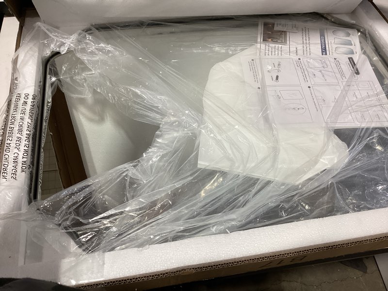 Condition photo showing Good Condition for ANDY STAR 26x38 Inch Mirror for Bathroom, Brushed Nickel Scalloped Rectangle Mirror, Silver Bathroom Vanity Mirror in Rust-Proof Stainless Steel 1" Frame, Modern Scalloped Edge Design Brushed Nickel 38"L x 26"W