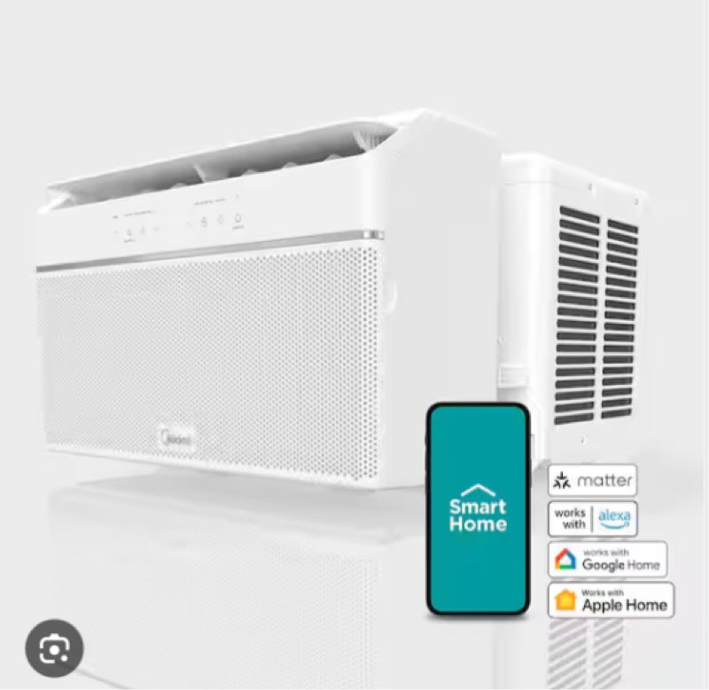 12,000 btu 115-volt u plus shaped smart inverter window air conditioner wi-fi, for up to 550 sq. ft. energy star