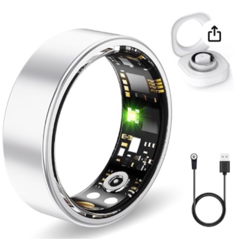 nyweey smart ring for women men fitness ring with heart rate, blood oxygen, sleep tracker, step trac