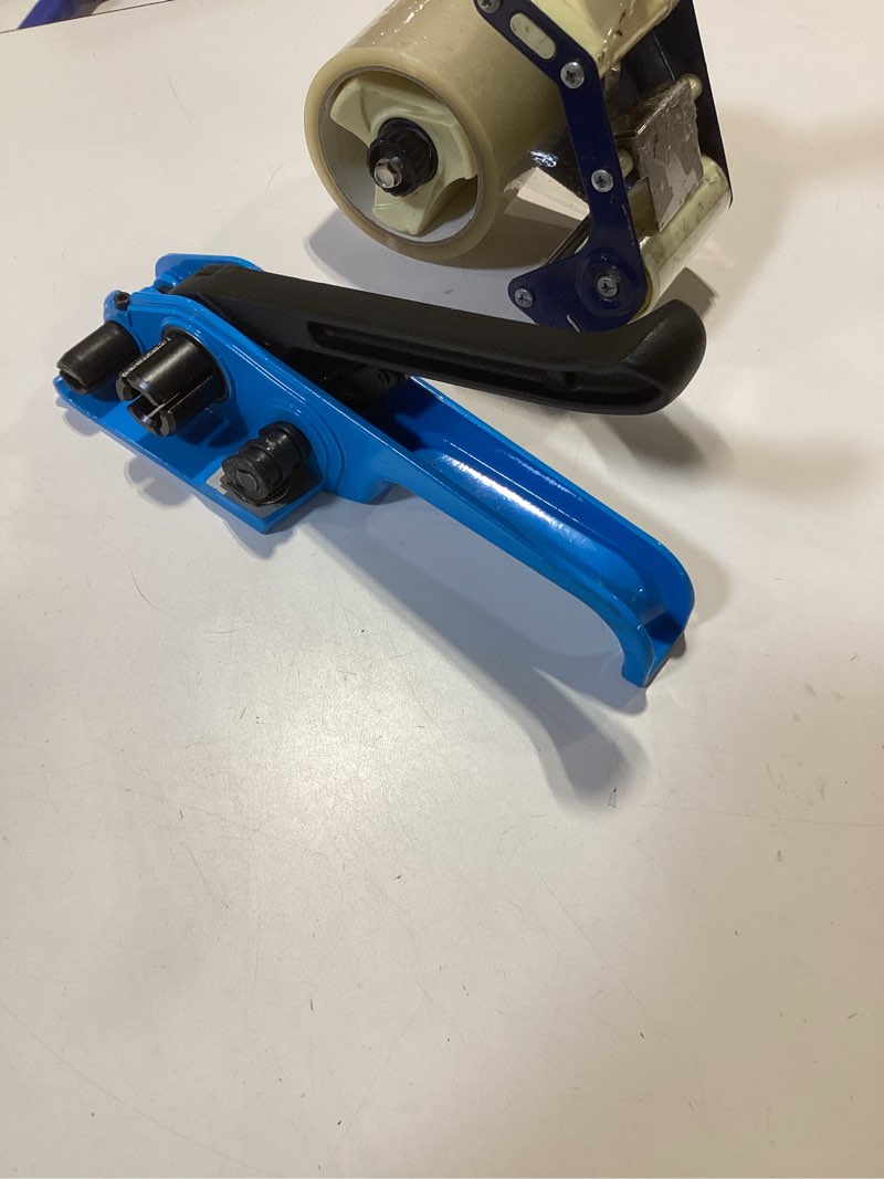 Condition photo showing Good Condition for packaging strapping, blue baler tensioner plastic steel belt manual baler for packing