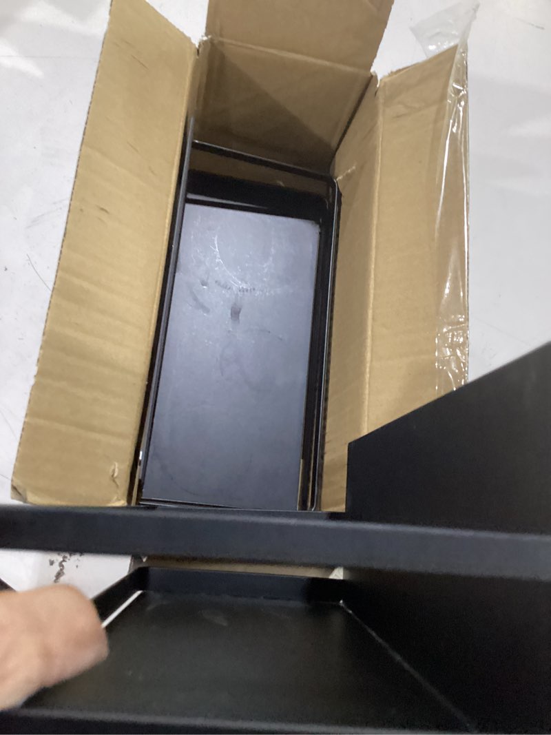 Condition photo showing As Is for only 2****vetacsion 4 pack moveable fridge magnetic spice racks,metal black matt black