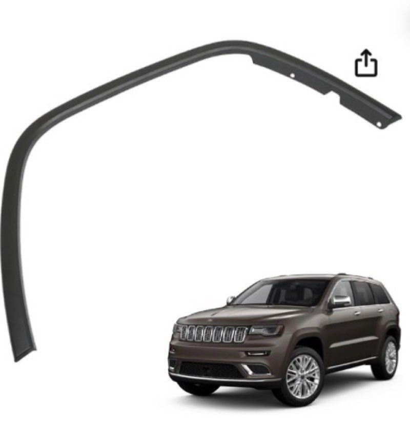 Right Side Wheel Eyebrows Wheel Arch Trim Flare Molding Trim Front Plastic Black Replacement for 2016-2022 Grand Cherokee 5XT68RXFAC