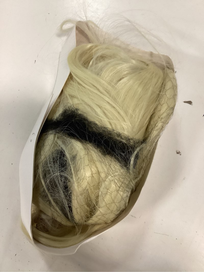 Condition photo showing As Is for 613 blonde wig for women long straight blonde glueless wig with bangs 35 inch layered synthetic wig natural no-glue hair fibers, suitable for daily gatherings