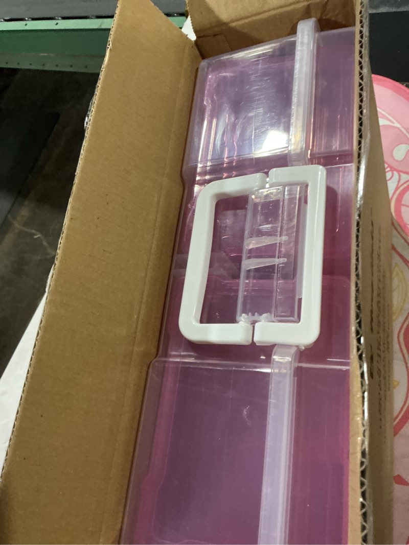 Condition photo showing Good Condition for novelinks Transparent 4" x 6" Photo Cases and Clear Craft Keeper with Handle - 16 Inner Cases Plastic Storage Container Box (Multi-colored) multicolored