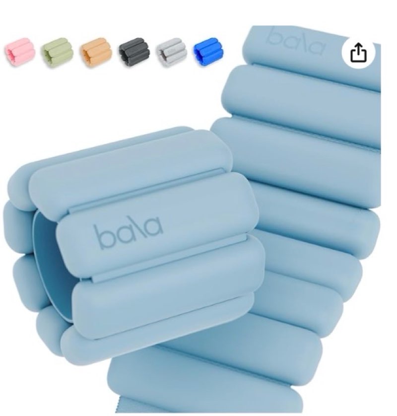 Bala Bangles Wrist & Ankle Weights for Women & Men - Adjustable Silicone Weighted Bracelet Set for Gym, Yoga, Pilates, Cardio & Strength Training - Wearable Arm & Leg Workout Weights color white 