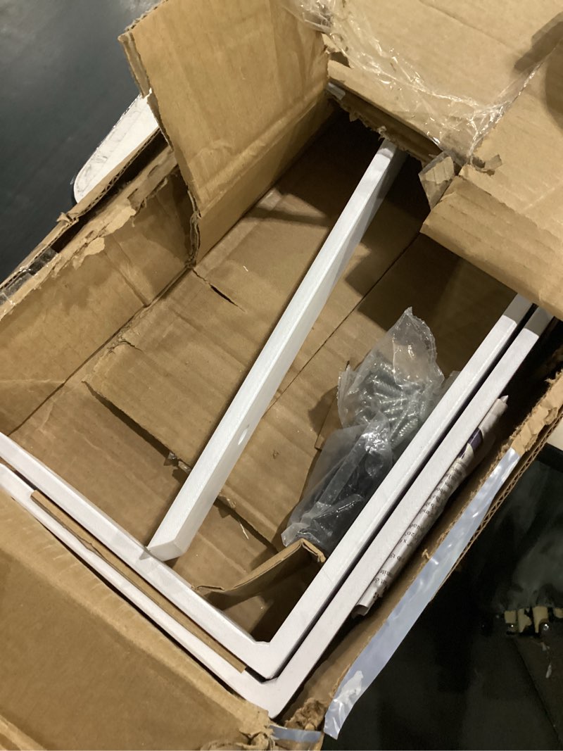 Condition photo showing Good Condition for winker countertop support bracket 3 pack heavy duty 3/8" thick hidden l shelf bracket 12" x 6" x 2.5" metal corbels for quartz/granite/wood/concrete/laminate countertops, white white-3pack 12?x6?x2.5?-3/8" thick