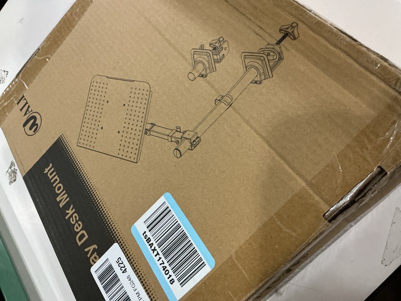 Condition photo showing Good Condition for WALI Laptop Tray Desk Mount for 17inch Notebook, Fully Adjustable Laptop Arm up to 22lbs, Monitor Mount with Vented Cooling Platform Stand (M00LP), Black Black Adjustable Monitor Arm