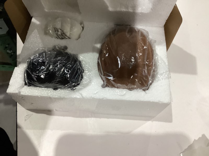 Condition photo showing New/Like New for DN DECONATION 3 Pcs Fall Pumpkin Decorations – Flocked White Brown Black Resin Pumpkins Figurines for Autumn Thanksgiving Halloween Decoration, Faux Artificial Pumpkin for Home Table Mantel Decorating White&black&blown