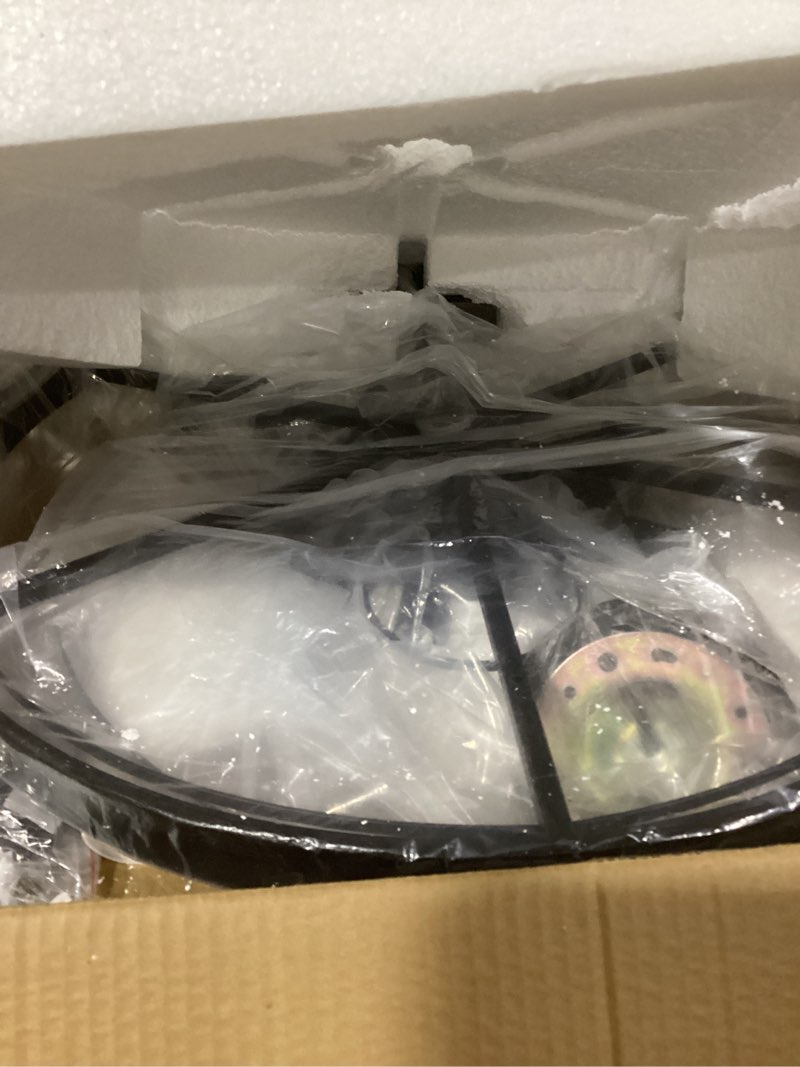 Condition photo showing Good Condition for Large Crystal Chandelier Modern Black 30" Round Chandeliers for Staircase K9 5-Tier Large Ceiling Pendant Light Fixtures Luxury Chandelier for High Ceiling Foyer Living Room Bedroom Black 30 inches