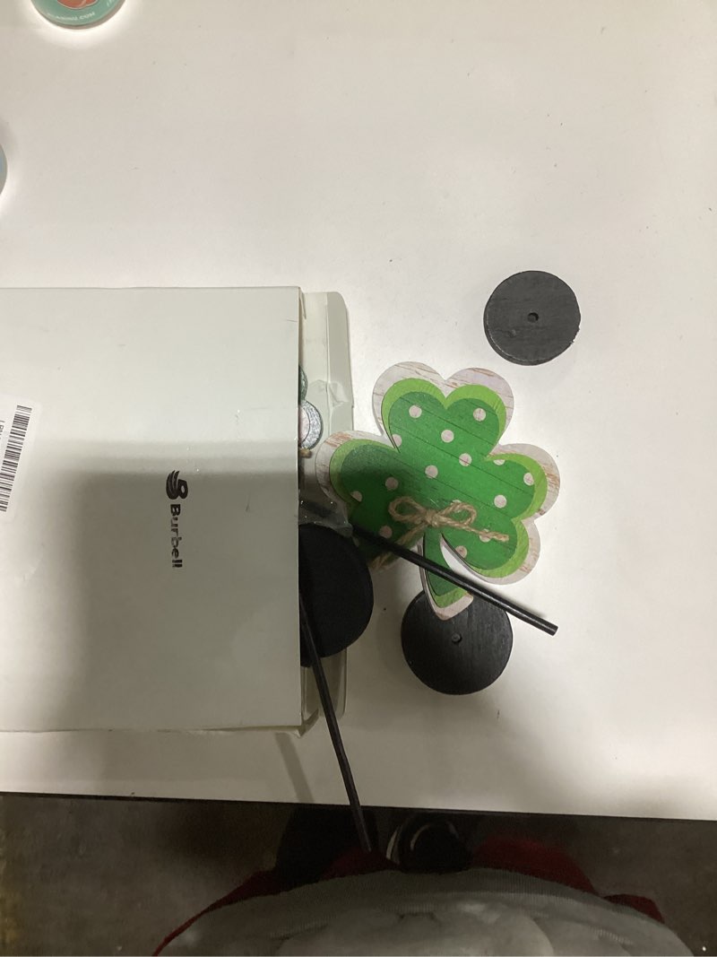 Condition photo showing Good Condition for 3 Pcs Large St Patrick's Day Shamrock Wooden Block Set Wood Clover Standing Table Sign Irish Decor Clover Table Centerpieces Irish Shamrocks Ornaments for Home Farmhouse Office Kitchen(Classic)
