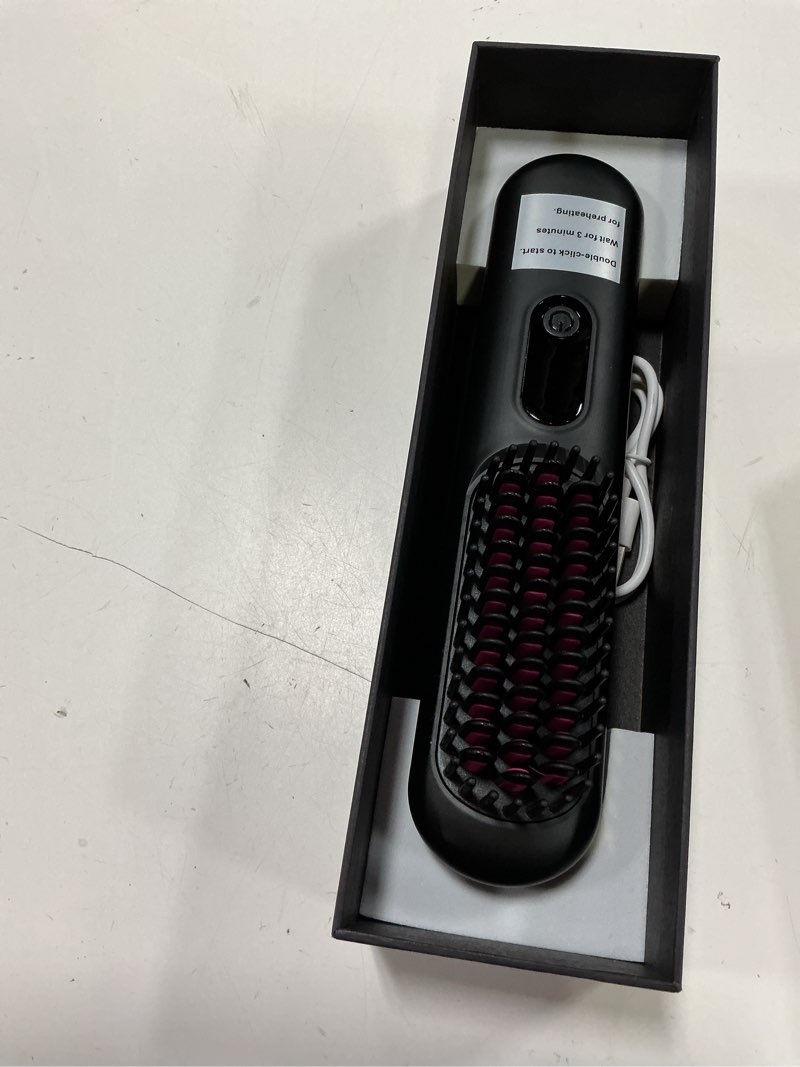 Condition photo showing Good Condition for go brush pro 2026, cordless hair straightener brush, mini hair straightener with 4 temperature settings, portable hair straightener brush with mch heating and ionic & ceramic care for women (black)