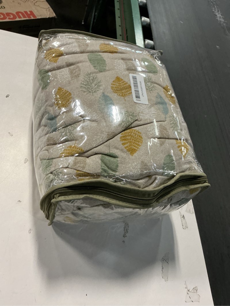 Condition photo showing As Is for True North by Sleep Philosophy Cozy Flannel Warm 100% Cotton Sheet - Novelty Print Animals Stars Cute Ultra Soft Cold Weather Bedding Set, King, Multi Leaves 4 Piece Multi Leaves King