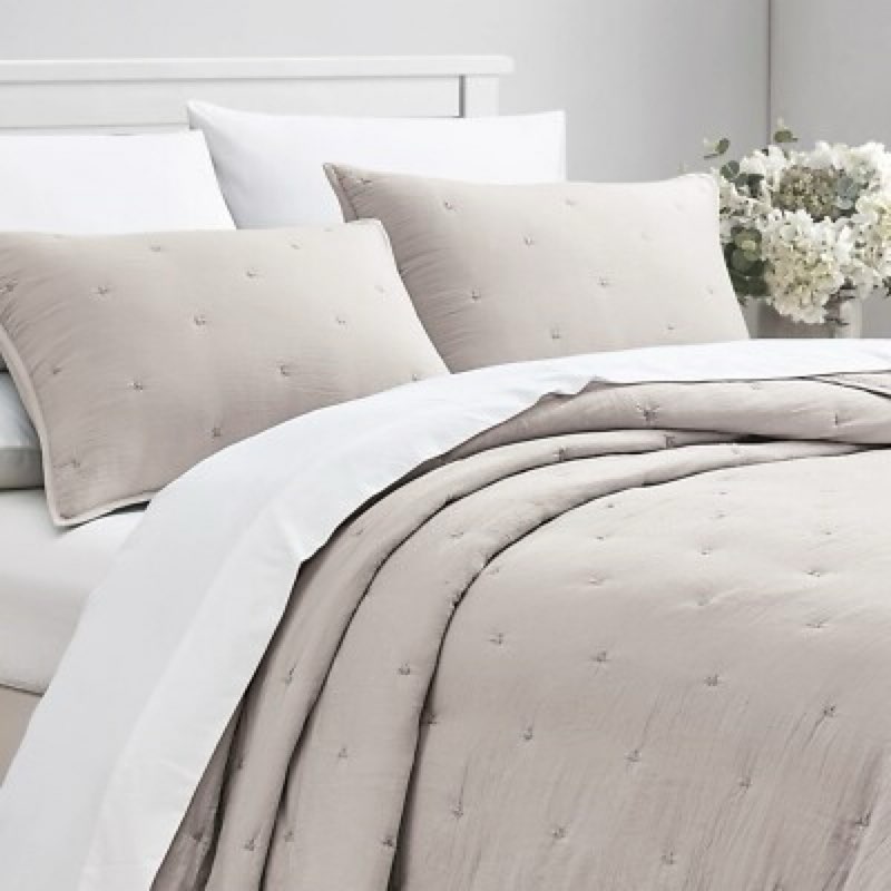 BOURINA Embroidery Quilt Set 3-Piece Oversized Queen Quilt Set Pre-Washed Microfiber Ultra Soft Ligh