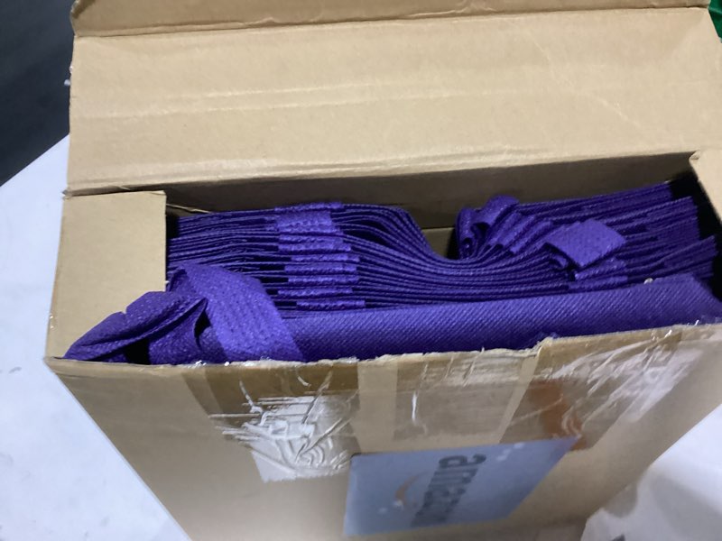 Condition photo showing As Is for sweetude 30 pcs thank you gift bags with handles bulk reusable goodie bag non woven foldable handbag for christmas wedding bridesmaid gifts(11 x 12 x 5 inch,navy blue) navy blue 11 x 12 x 5 inch