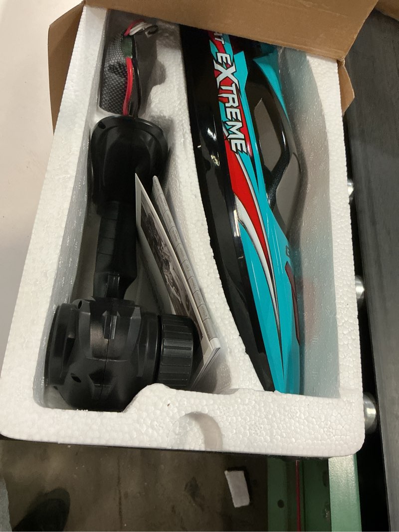 Condition photo showing As Is for BEZGAR RC Boat, 18 inch Big Brushless Remote Control Boat for Adults and Kids, 55 KPH Large Fast RC Speed Boats with 2500mAh Battery, Ideal Waterproof Toy Boats for Lakes - HJ816 Green
