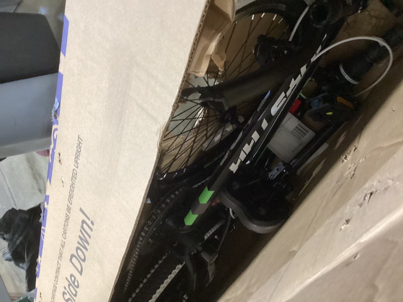 Condition photo showing As Is for joystar lubbock 20 24 inch kids bike for boys & girls ages 7-12 years hardtail mountain bike for kids with 1-speed/7-speed drivetrain, white wall knobby tires, kids' bicycle black 20 inch with 7-speed drivetrain