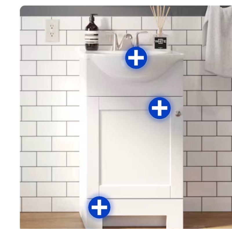  Project Source Euro 18-in True White Single Sink Bathroom Vanity with White Cultured Marble Top