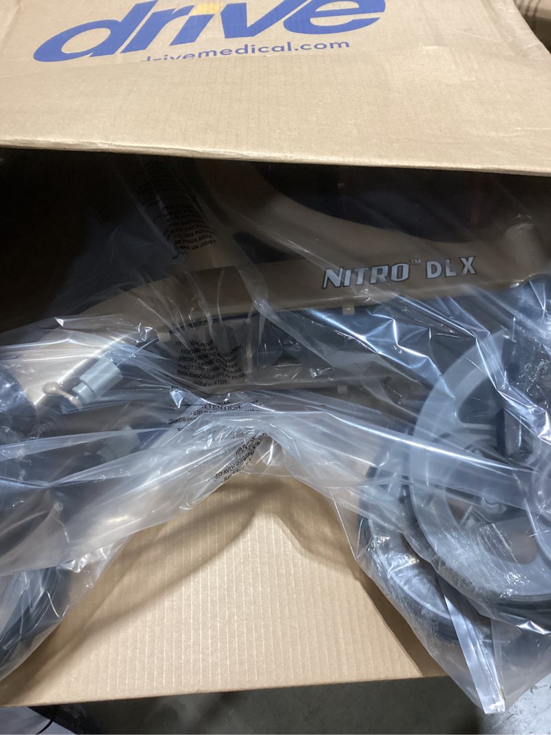 Condition photo showing New/Like New for Drive Medical Nitro DLX Foldable Rollator Walker for Seniors, Adults, and Disabled - Hand Activated Brakes, Padded Seat, and Storage Bag - Champagne