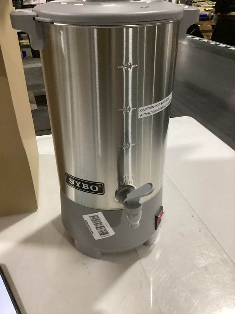 Condition photo showing New/Like New for SYBO Commercial Grade Stainless Steel Percolate Coffee Maker Hot Water Urn for Catering, 30-Cup, 4.5L, Grey 4.5L Grey