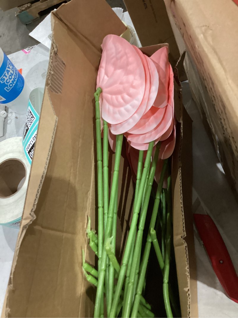 Condition photo showing New/Like New for Hanaive 20 Pcs Artificial Anthurium Flowers 23.6 Inch Fake Anthurium Flowers for DIY Vase Bouquets Centerpiece Arrangements Wedding Bridal Shower Party Home Decor(Pink)