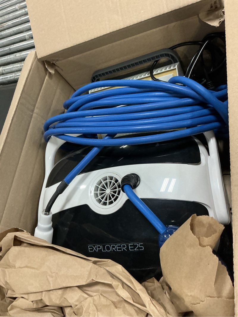 Condition photo showing As Is for dolphin (2026 model) explorer e25 wi-fi robotic pool vacuum cleaner pools up to 50 ft - waterline scrubber brush