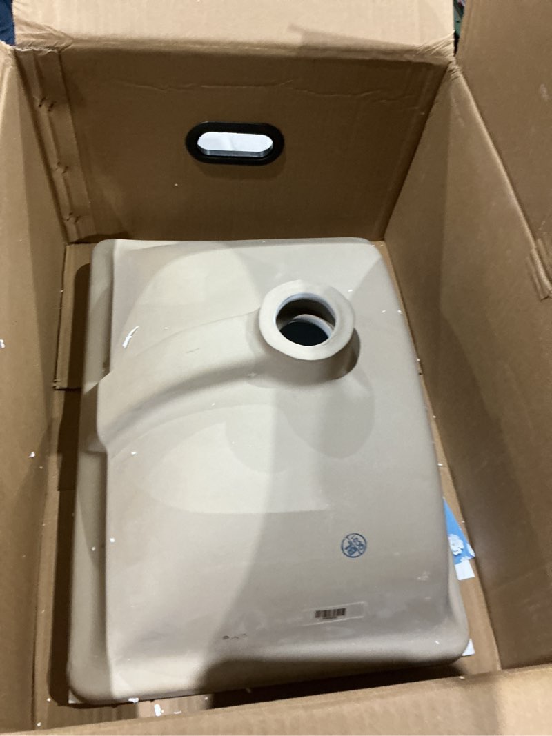 Condition photo showing As Is for undermount bathroom sink rectangle, hugsleek interior bowl size 16 x 11 inch white porcelain ceramic vessel sink under counter exterior size 18x13in rectangular bath sink basin lavatory fireclay 16"x 11-1/5" white undermount