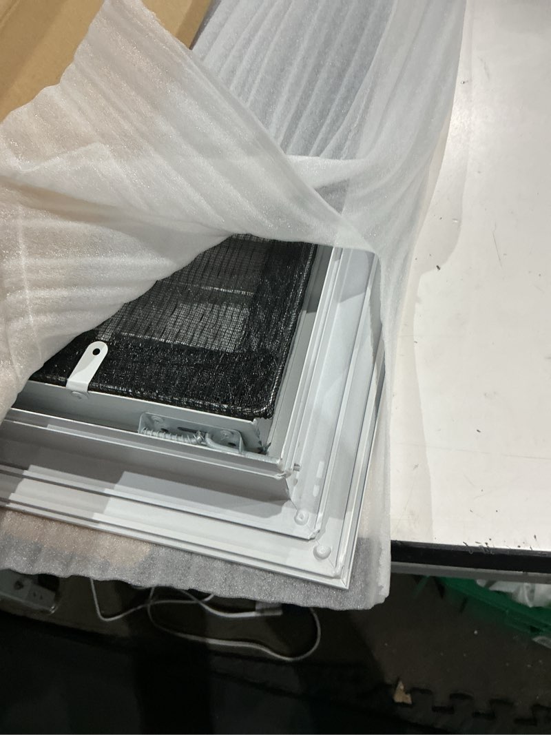 Condition photo showing Good Condition for patikil 18" x 18" aluminum return grille, return air vent cover linear bar removable grille with mesh filter for sidewall wall ceiling floor hvac system, white 18 x 18 inch
