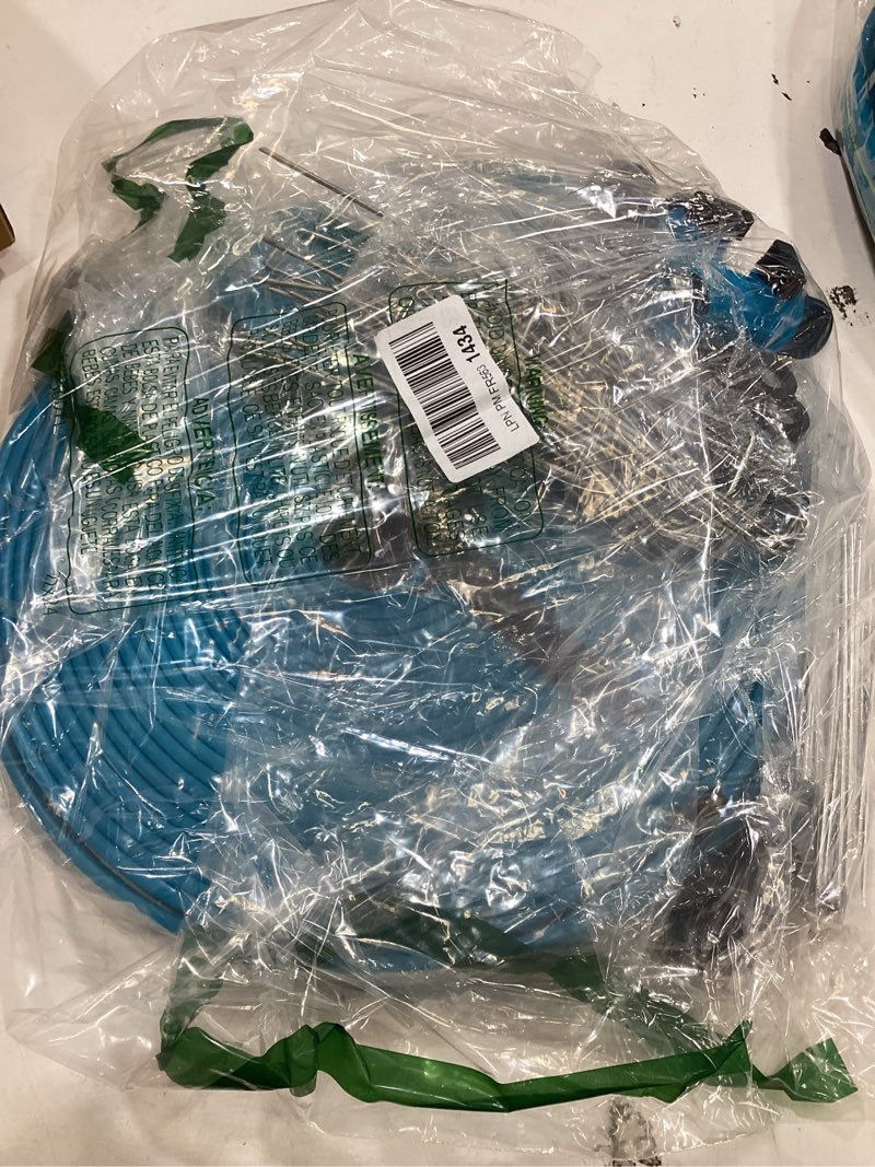 Condition photo showing New/Like New for winisok upgrade flat sprinkler & soaker hose for garden, heavy duty 3-tube lawn irrigation hose with landscape stakes and y-splitter, no-kink flexible watering hose for yard, plants (50ft x 2packs) 100ft hose with splitter