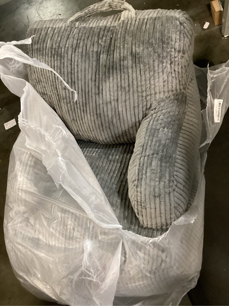 Condition photo showing As Is for hugheaven kids bean bag chair grey 25"d x 28"w x 21.6"h