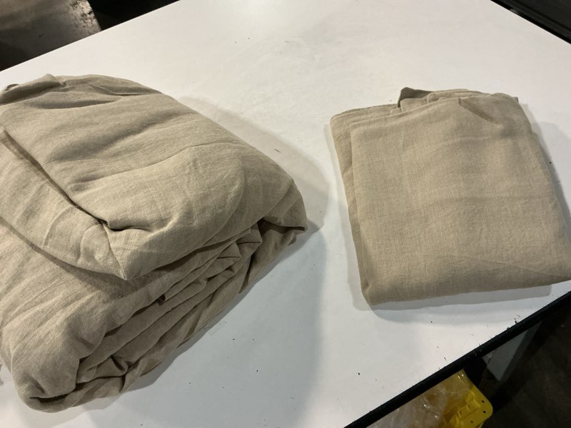 Condition photo showing Good Condition for european linen duvet cover set, king/cal king, toffee