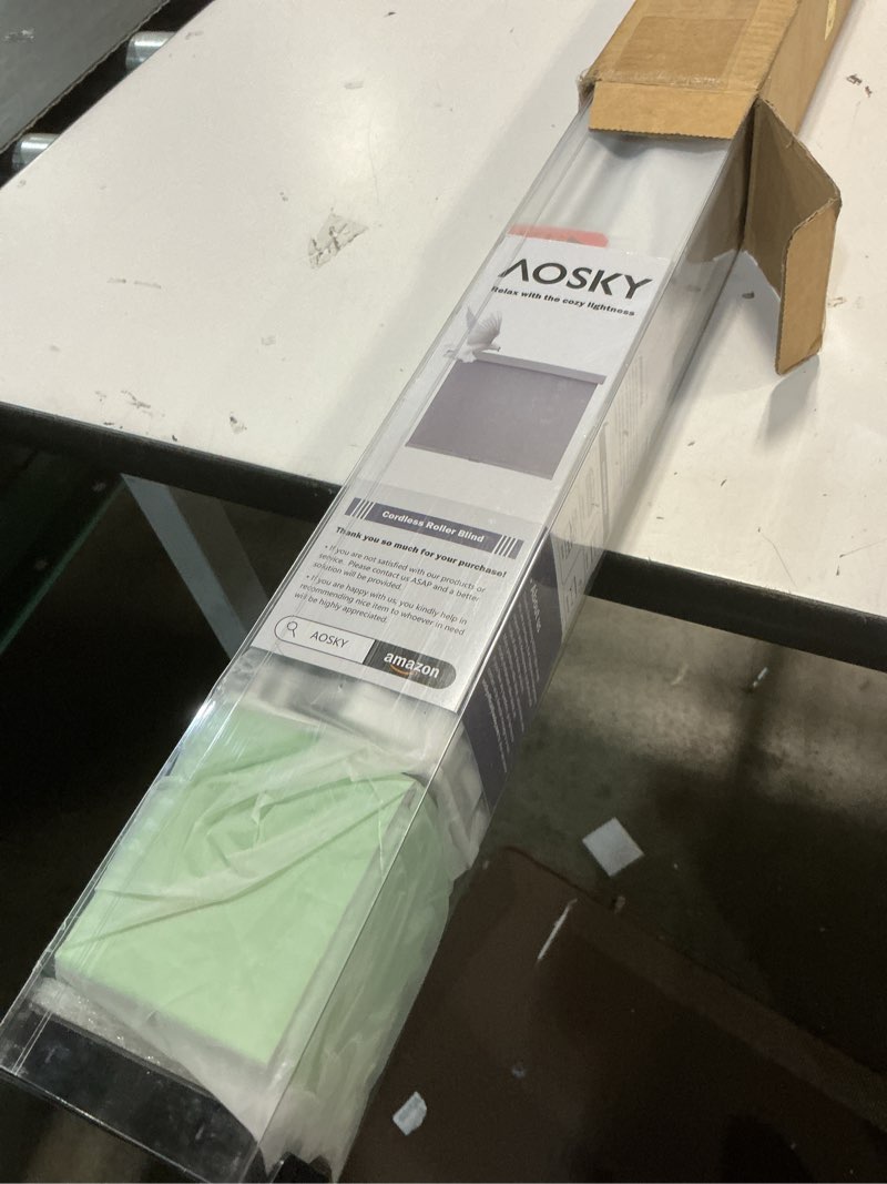 Condition photo showing Good Condition for aosky blackout roller shades cordless blinds for windows, free-stop shades with valance, thermal insulated fabric, uv protection, natural woven blinds for home and office (35.5" w x 72" h, white) white 35.5"w x 72"h