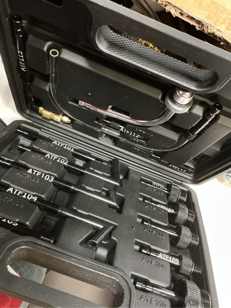 Condition photo showing Good Condition for bicos 10l pneumatic fluid extractor dispenser set transmission fluid pump with 15pcs atf adapters atf refill tool kit automotive pneumatic oil extractor