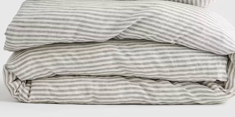 quince european linen stripe duvet cover queen white stripe