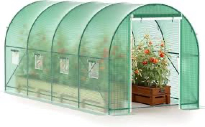 Greenhouse, 15’x7’x7’ Upgraded Walk-in Greenhouse with Spraying System, Heavy Duty Tunnel Green Hous