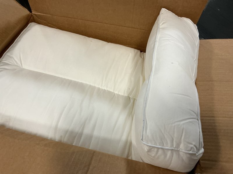Condition photo showing Good Condition for MINUPWELL Knee Pillow for Side Sleepers, 4" Leg Pillow for Side Sleeping, 100% Cotton Fabric Pillow for Between Knees While Sleeping - High Support Alternative for Relieving Leg, Back, and Knee Pain White 4 in