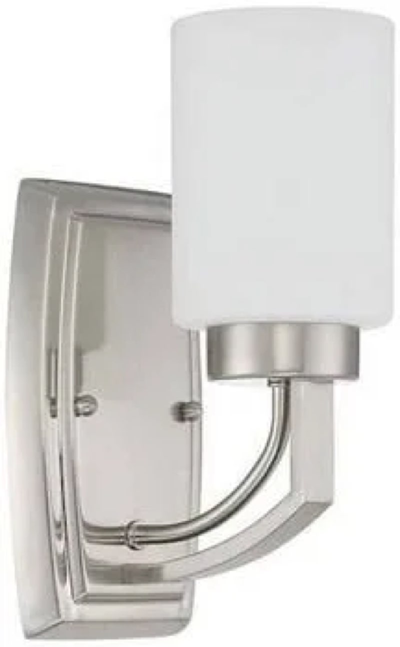 Luminance 1 Incandescent Light Vanity Fixture with Bright Satin Nickel Finish
