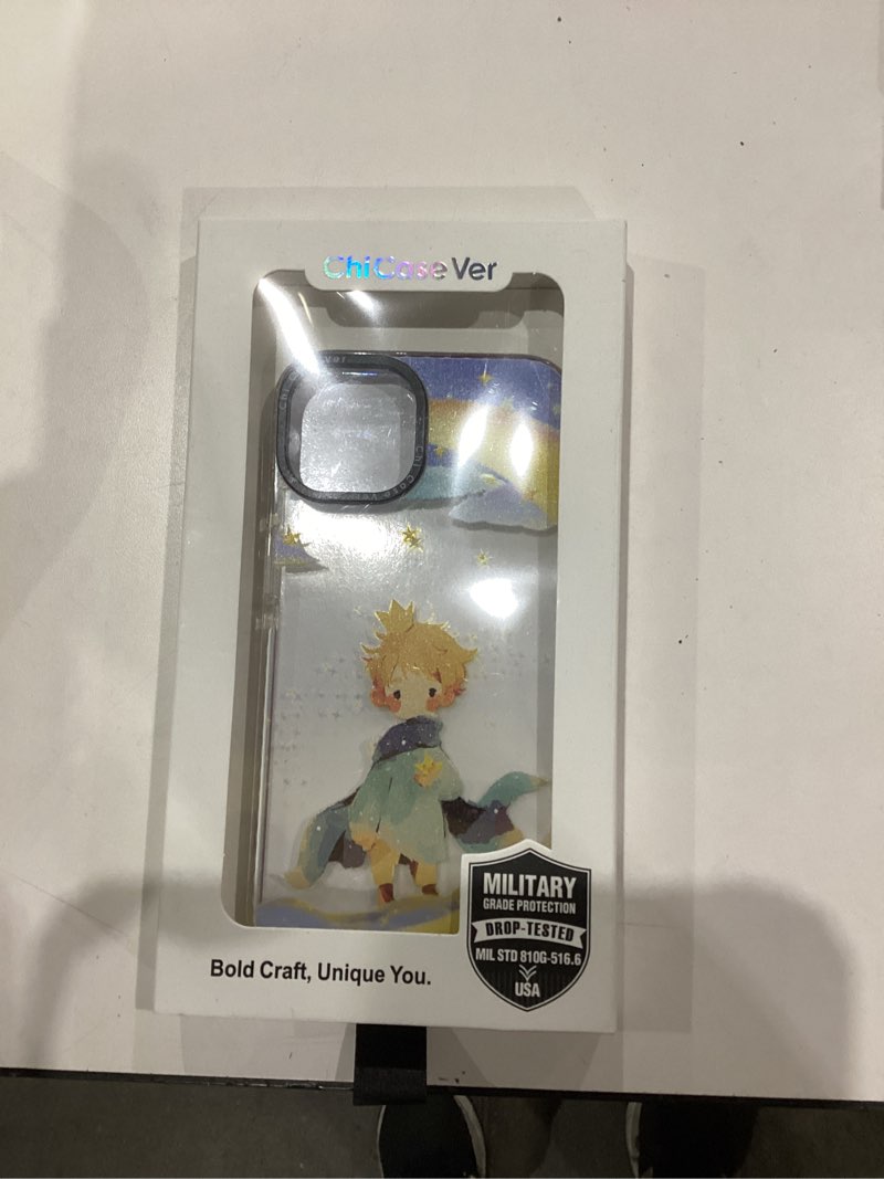 Condition photo showing As Is for for iPhone 14 Case, Cartoon Pattern with Little Prince-Like, Military-Grade Drop Protection, Cute Soft Slim TPU Protective Cover with Camera Lens Protection for Women & Girls BluePrince iPhone 14