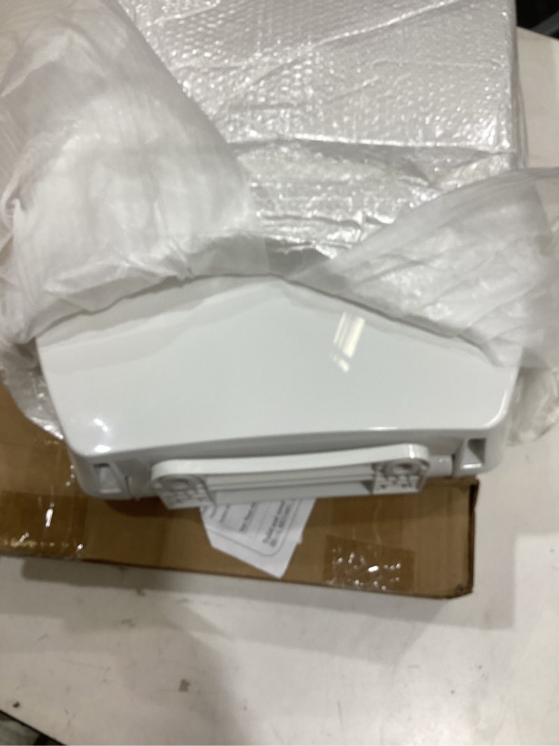Condition photo showing As Is for traditional elongated softclose toilet seat,compatible with toto ss114/ss115/ss154/ss204/ss224,toilet seat replacement with 2-pack toilet bolts and nuts,cotton white
