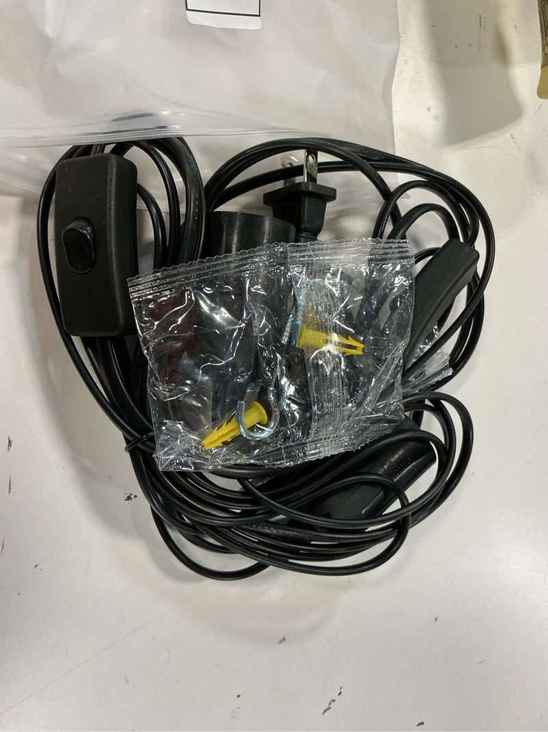 Condition photo showing Good Condition for plug in hanging light kit  retro hanging lights with plug in cord  e26 e27 industrial pendant light fixture  5.9 ft cord with on/off switch hanging la