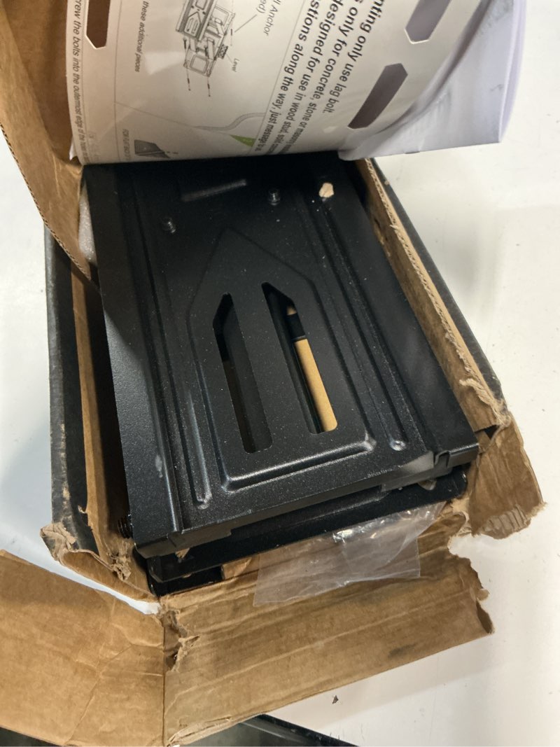 Condition photo showing As Is for usx mount full motion tv wall mount for most 32-70 inch tvs up to 99 lbs, wall mount bracket with dual articulating arms, swivel, tilt, max vesa 400x400mm, tv mount fits 12”/16” wood studs 32-70 inch, 99 lb