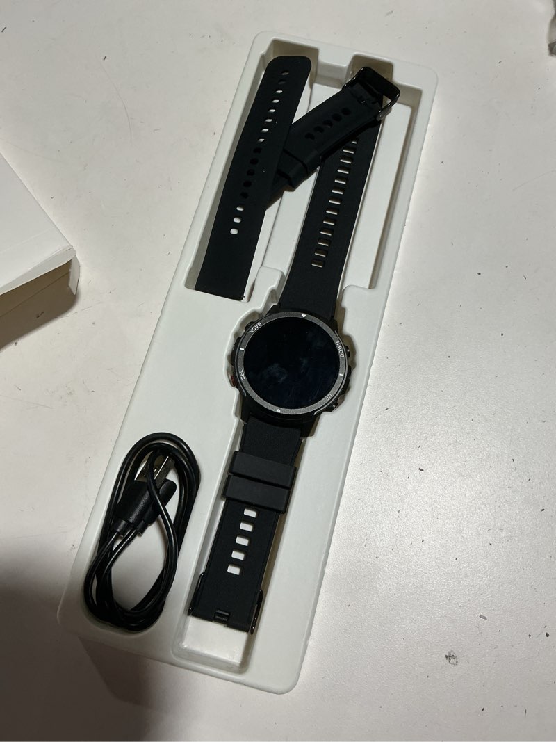 Condition photo showing Good Condition for smart watch for men, work fitness watch with step tracker, ip68 waterproof, bluetooth call for android ios, 24/7 sleep monitor, 110 sports modes (casual, black, 1.39) 1.39 casual black