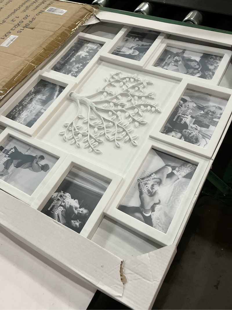 Condition photo showing Good Condition for hello laura - picture frame collage large wall hanging photo frames elegant tree collage frame gifts for family friends 4x6 inch home wall decor gallery display (white - silver tree)