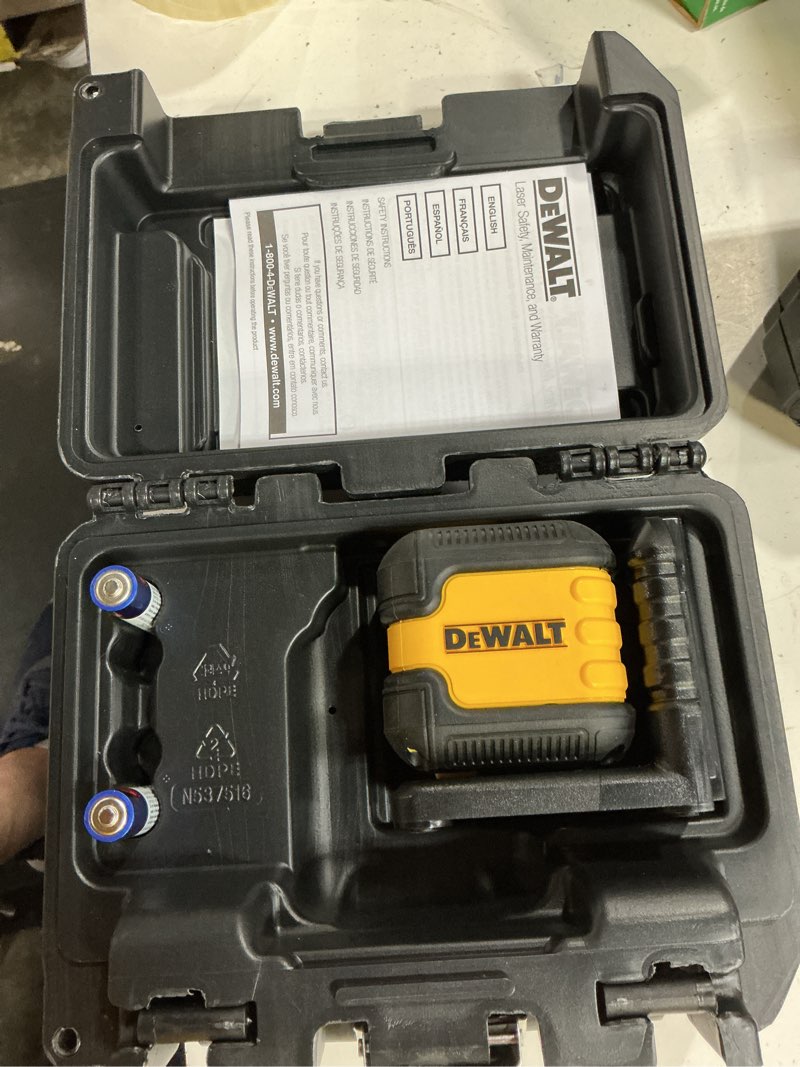 Condition photo showing As Is for dewalt dw08802cg green cross line laser level,