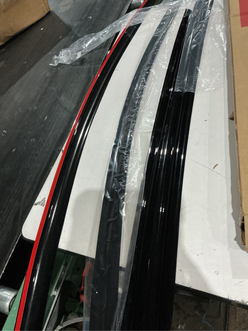 Condition photo showing As Is for kpy rain guards fit for 2020-2025 tesla model y, out-channel window visors vent wind deflectors 4pc, car accessories for 20-25 tesla model y 2020-2025 model y