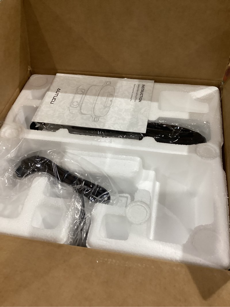 Condition photo showing Good Condition for 6-Quart Electric Skillet with Grill | Non-Stick PFOA-Free Ceramic-Coated Pot, 1600W, Timer & 3 Power Settings for Steak, Egg, Ramen (Includes Grill Tongs) Pot & Grill 6.3 Quarts with grill