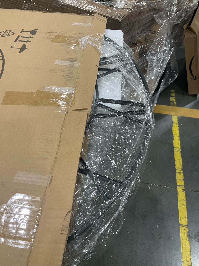 Condition photo showing Good Condition for LEIKE 80CM Extra Large Wall Clock - 31" Oversize Modern Black Metal Roman Numeral Nearly Silent Little Ticking Battery Operated Wall Clocks for Living Room, Kitchen,Bedroom Farmhouse Home Decor 32 Inch Black-roman Number