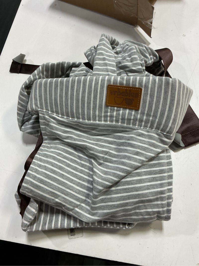 Condition photo showing As Is for baby wraps carrier newborn to toddler, kangaroo baby easy wearing wrap, adjustable soft baby holder front chest sling carriers perfect infant essentials gifts (striped grey, cotton) cotton striped grey